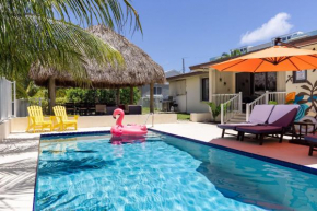 3 bdr House 4min walk to the Beach with Pool,Tiki canal boat dock